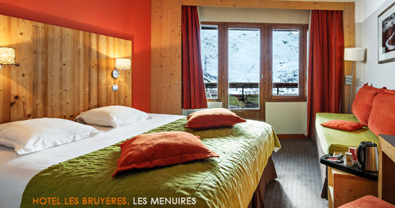 ★★★★ Hotel Les Bruyeres, Les Menuires, Hotel Room