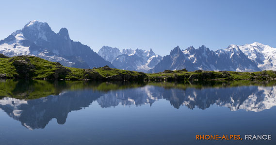 Rhone-Alpes Mountain range and lake